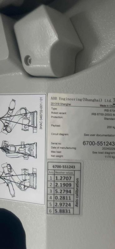 Yeni ABB IRB 4600-60 / 2.05 M2004 Yükleme Parçası, İşleme İşleme Ölçümü 60kg Faydalı Yük