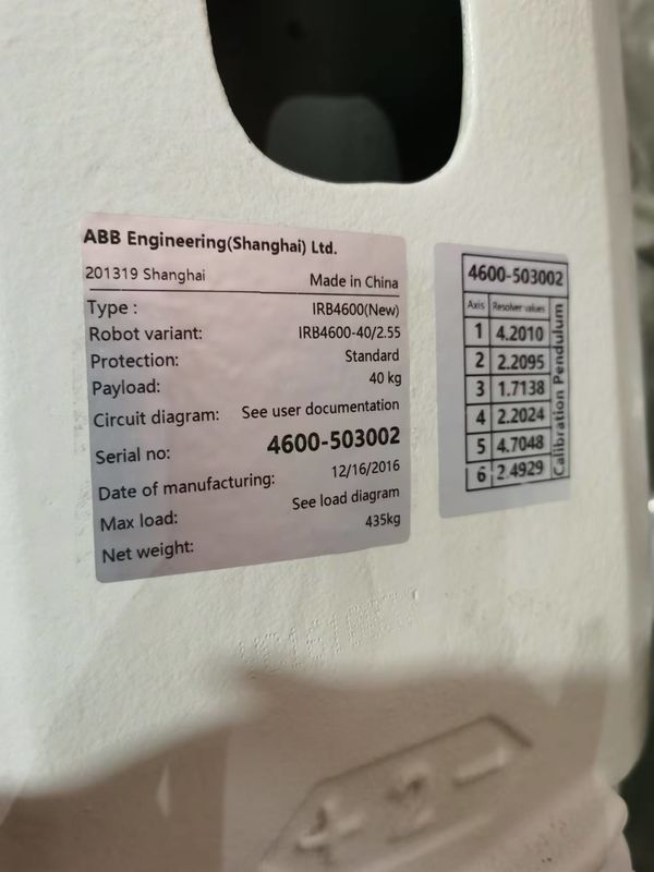 IP 67 Koruma ABB Robot IRB 4600-40/2.55 Kesin ve tutarlı denetim 40kg 6 Eksenli Robot Kol