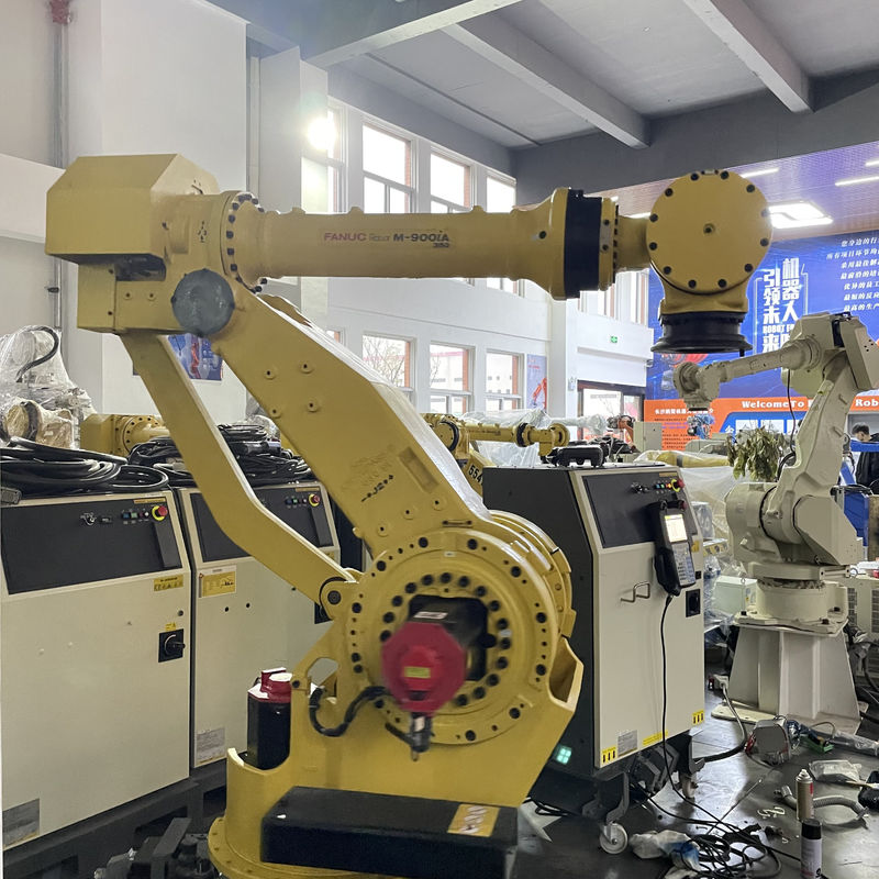 Yere monte edilmiş mekanik sürüş modu ve üretim performansı için optimize edilmiş 1450 mm çalışma menzili sunan kullanılmış ABB robotları