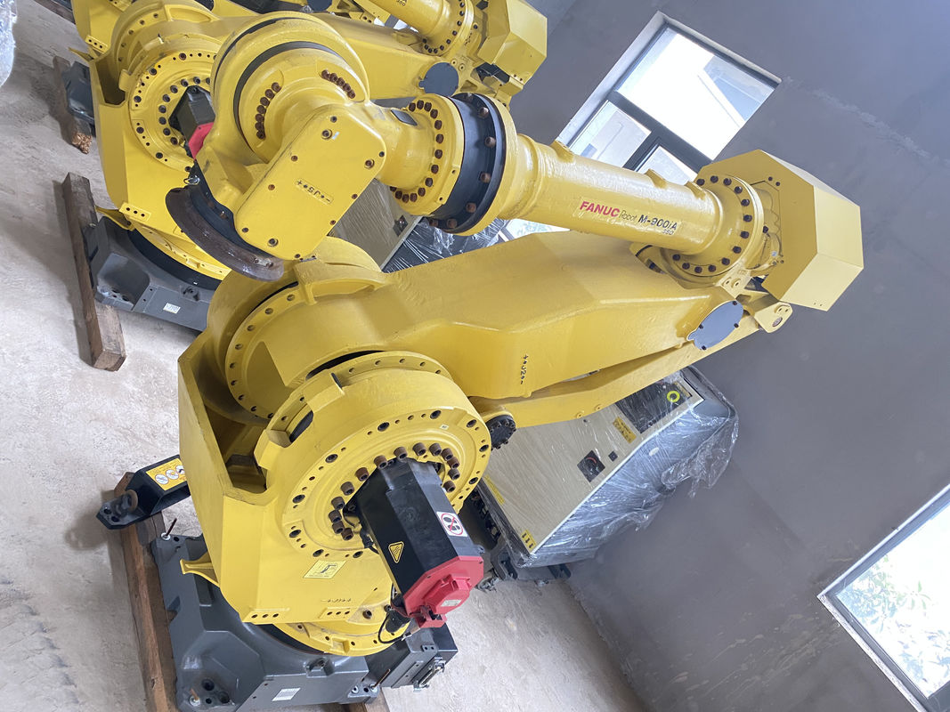 Fanuc M-900iA 350 Kullanılmış Robotlar 6 Eksen 2655mm Erişim R30iA Denetleyicisi Paletleme ve Daha fazlası için Mükemmel