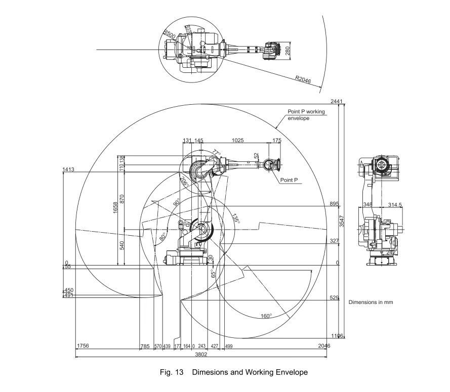 2061mm Reach CR50 XRC 50kg Faydalı Yük Motoman Yay Kaynak Robotu Basın Tending ve parça yükleme / boşaltma için